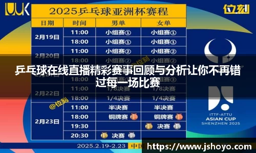 乒乓球在线直播精彩赛事回顾与分析让你不再错过每一场比赛