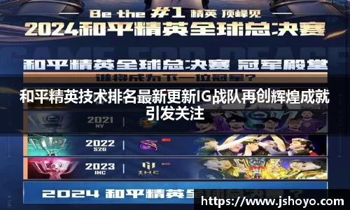 和平精英技术排名最新更新IG战队再创辉煌成就引发关注